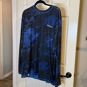 Magellan Outdoors Men's Blue Camo Long Sleeve Performance Tee Reversable